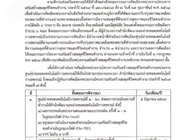 แจ้งปฎิทินการคัดเลือกหน่วยงานโครงการเสริมสร้างสมดุลชีวิตคนทำงาน ประจำปี 2569(คณะที่3) ... พารามิเตอร์รูปภาพ 1